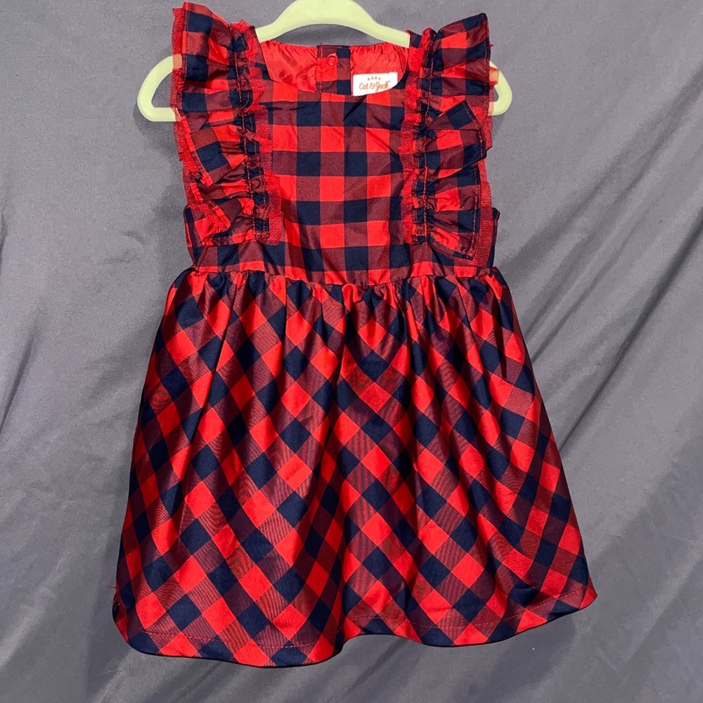 🔥2 for $20🔥 Cat & Jack Red and Navy Plaid Dress